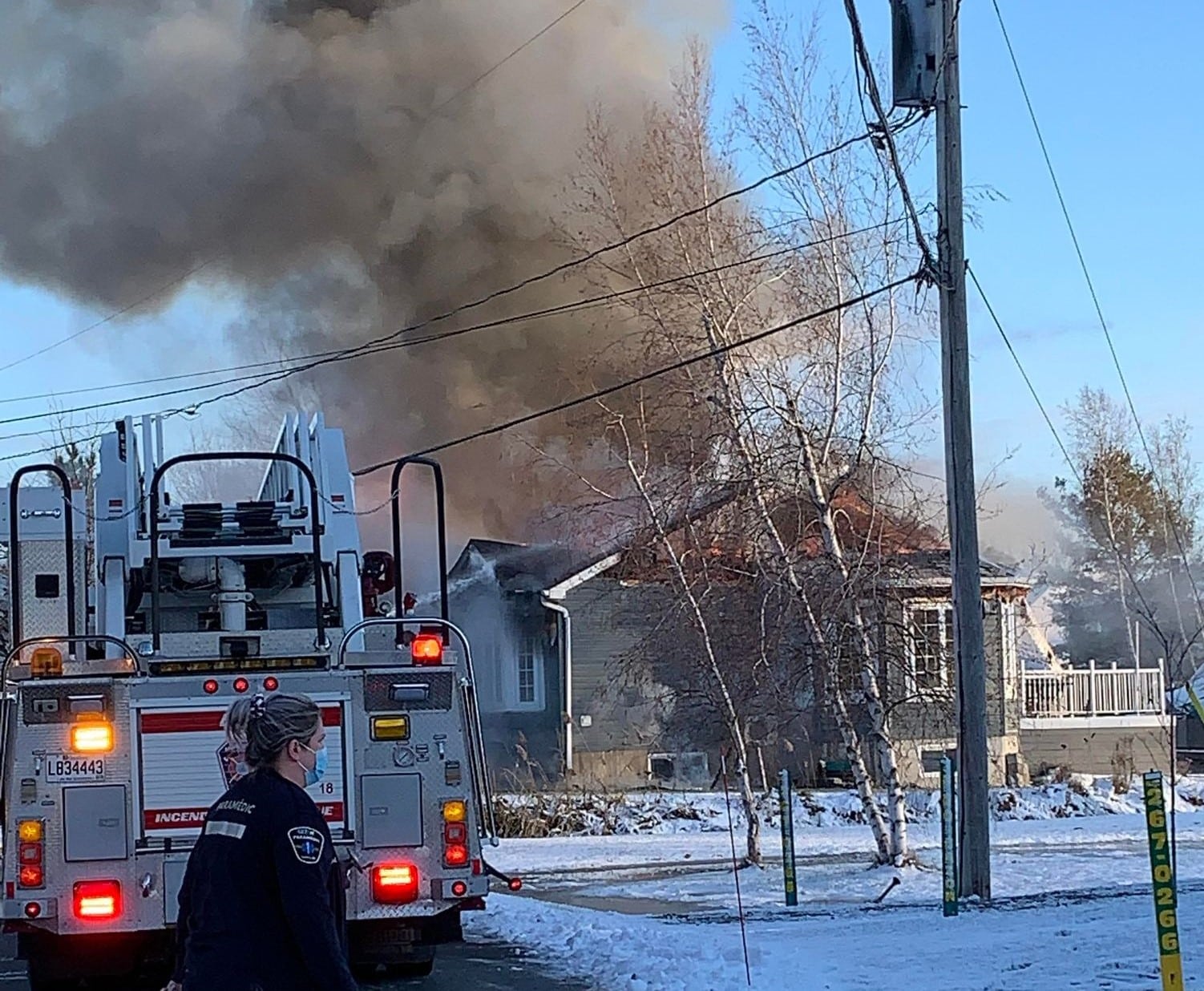Maison détruite par les flammes à Saint-Zotique